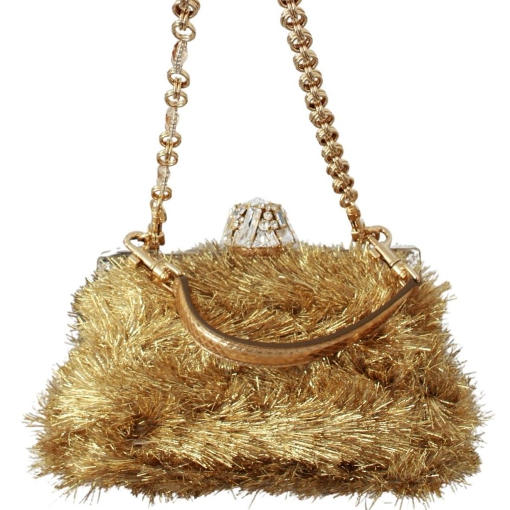 Gold White Crystals Bag